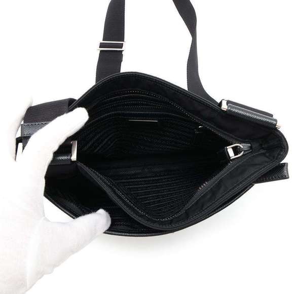 Prada Nylon Saffiano Shoulder Bag Black - Picture 5 of 14
